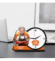 Erkek Fırıncıya Hediye Karikatürlü MDF Masa Saati