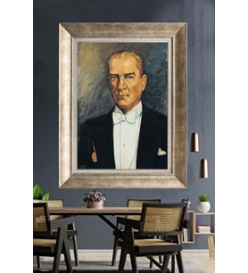 Gümüş Çerçeveli Atatürk Tablo za34