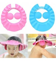 Baby Mate Bebek Banyo Şapkası Duş Başlığı Ayarlanabilir Çocuk Küvet Göze Su Kaçırmayan Şapka Düğmeli (Mavi)