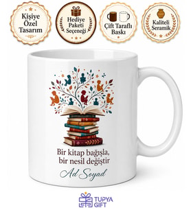 Kitap Bağışçısı Okuyan Nesil Kupa Bardak Hediye