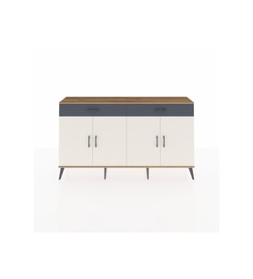 Arges Konsol 4 Raflı 2 Çekmeceli 4 Kapaklı 176x30x99 Çam-Aytaşı/Antrasit