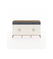 Arges Konsol 4 Raflı 2 Çekmeceli 4 Kapaklı 176x30x99 Çam-Aytaşı/Antrasit