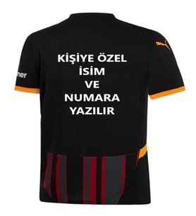 Galatasaray Forma Siyah KİŞİYE ÖZEL İSİM VE NUMARA BASKILI Yetişkin Futbol Forması 4 Yıldızlıdır pp41