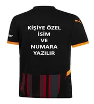Galatasaray Forma Siyah KİŞİYE ÖZEL İSİM VE NUMARA BASKILI Yetişkin Futbol Forması 4 Yıldızlıdır pp41