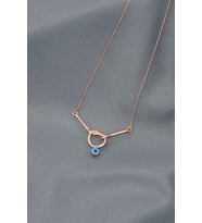 Papatya Silver 925 Ayar Gümüş Cam Göz Düğüm Kolye (Rose)