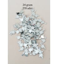 Oya Abiye Bileklik Kolye Pleksi Metalik Plastik Pul Gümüş Renk 24 gram 270 adet - BNC566