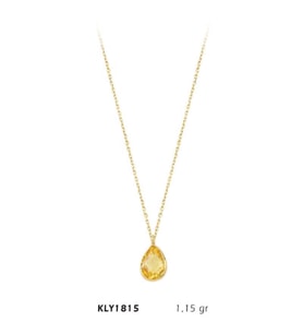 14 Ayar Altın Damla Kolye KLY1815 (Çok Renkli)
