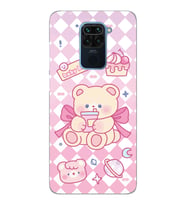Xiaomi Redmi NOTE 9 Uyumlu Happy Bear Tasarımlı Şeffaf Telefon Kılıfı