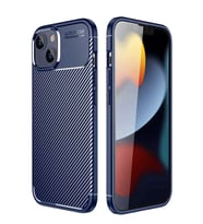 iPhone 14 Kılıf Auto Focus Karbon Kapak - Lacivert