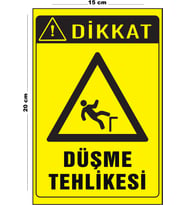Metal Düşme Tehlikesi 15 Cm x 20 Cm Uyarı Levhası Yönlendirme Tabelası