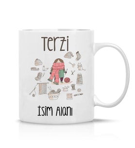 Terzi Özel Hediye İsimli Çay Kahve Kupa Bardak-Dikiş-Nakış-044