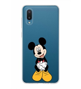 Samsung Galaxy A02  Kapak Mickey Mouse Tasarımlı Şeffaf Silikon Kılıf