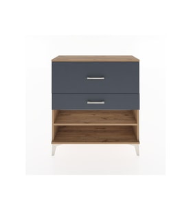 Arges Şifonyer Tek Raflı 2 Çekmeceli 88x30x96 Çam-Antrasit