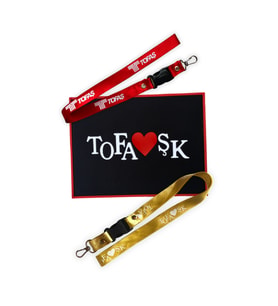 Tofaş Logolu Torpido Üstü Kaydırmaz Ped / Oto Ayna Askısı & Anahtarlıklı Ayna Ipi 2'li