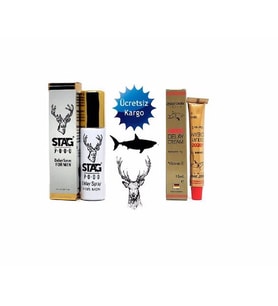 1 KUTU STAG 9000 GECİKTİRİCİ SPREY + 1 KUTU DELAY 48000 GECİKTİRİCİ KREM