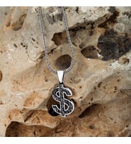 Dolar Simgesi Gümüş Erkek Kolye
