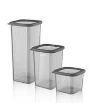 Omnipazar SY-2735 Fresca Kare Erzak Saklama Kabı Silikon Kapak 3'lü Set