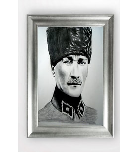 Gümüş Çerçeveli Atatürk Tablo cv991