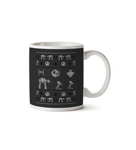 Star Wars Imperial Vehicles Christmas Knit Pattern İki Tarafı Baskılı Kupa Bardak