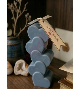Mumelia Candles Kalp Kalbe Form - Doğal Soya Dekoratif Mum - Mavi