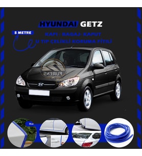 Hyundai Getz Oto Araç Kapı Koruma Fitili 5metre Parlak Mavi Renk