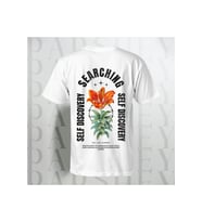 Self Discovery Sırt Baskılı Unisex Yarım Kollu Bisiklet Yaka %100 Pamuk Oversize T-shirt (Beyaz)