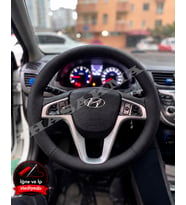Hyundai Accent Blue Dikme Direksiyon Kılıfı Premium Komple Delikli Deri Siyah Dikiş 2011-2019