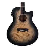 Washburn Deep Forest Burl Ace Black Fade Elektro Akustik Gitar