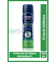 NIVEA Men Erkek Sprey Deodorant Fresh Sensation 150ml, 72 Saat Anti-perspirant Koruma, Uzun Süreli Koruma
