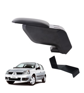 Renault Clio HB 2001 Delmesiz Çelik Ayaklı Siyah Kolçak Kol Dayama