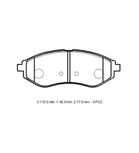 CHEVROLET KALOS- SD/HB- 05/06; ÖN FREN BALATASI (DİSK) (133X48,9X17) (BRAMAX) 96534653 5126-6350