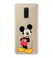 Samsung Galaxy A6 Plus (2018)  Kapak Mickey Mouse Tasarımlı Şeffaf Silikon Kılıf