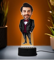 Doğum Günü Hediyesi,Sevgiliye Hediye, Kişiye Özel Fotoğraflı Fabrikatör Karikatür 3D Led Lamba (Beyaz)