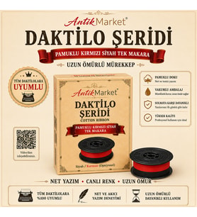 ANTİK MARKET Daktilo Şeridi Kırmızı Siyah Tek Makaralı