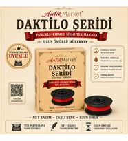 ANTİK MARKET Daktilo Şeridi Kırmızı Siyah Tek Makaralı