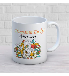Dünyanın En İyi Öğretmeni - Öğretmenler Günü Temalı Baskılı Kupa Bardak Mod2