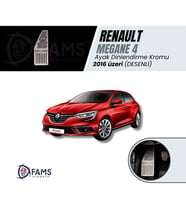 Renault Megane 4 Sedan 2016+ üzeri Uyumlu  Özel Desenli Krom Ayak Dinlendirme Pedalı Ayak dayama