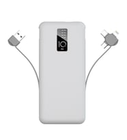Lexroo PW-05 Hızlı Şarj Led Göstergeli Micro Lightning Type-C Kablolu Taşınabilir Powerbank 10000mAh - Beyaz