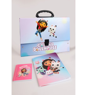 x Dekomus Lisanslı Gabby’s Dollhouse Magic School Collection Saplı Çanta, Defter Ve Bloknot Seti