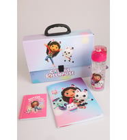 x Dekomus Lisanslı Gabby’s Dollhouse Magic School Collection 500 Ml Tritan Matara, Saplı Çanta, Defter Ve Bloknot Seti