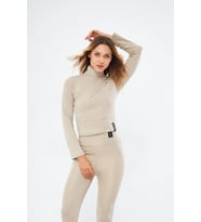 Lesa Wear Soft Touch Balıkçı Yaka Bluz Bej