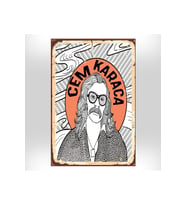 Cem Karaca Tasarımlı 20x30 Cm Retro Ahşap Tablo
