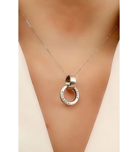 Forever ( sonsuza dek ) yazılı 925 ayar gümüş sevgi bağı kolyesi