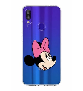Xiaomi Redmi Note 7 Pro Uyumlu Kapak Minnie Mouse Tasarımlı Şeffaf Silikon Kılıf