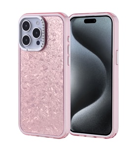 Apple iPhone 15 Pro Max Uyumlu Kılıf Taşlı Tasarımlı Zore Kapi Kapak (Pembe)