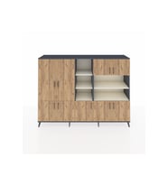 Hyperion Dolap 14 Raflı 9 Kapaklı 220x44x163 Antrasit-Çam/Aytaşı