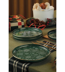 Kütahya Porselen Kütahya Porselen Holyday 4 Parça 19 Cm Servis Tabağı Yeşil