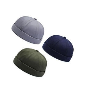 3 Lü Set %100 Pamuk Cap Ayarlanabilir Docker Şapka Yazlık Takke Şapka Retro Şapka Takke Şapka
