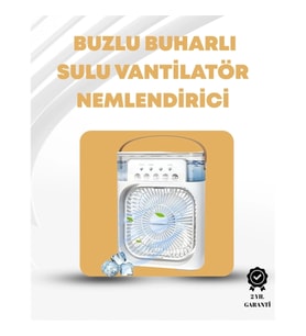 Mey İthalat® Taşınabilir 3'ü 1 Arada Mini Fan Nemlendirici + Soğutucu + Gece Lambası