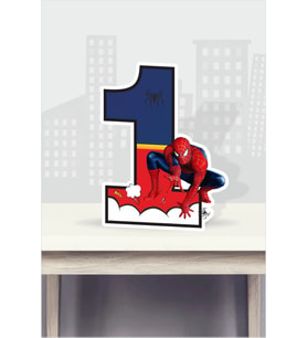 Spiderman Örümcek Adam Temalı Ayaklı Rakam Pano - 1 Yaş (40 cm)